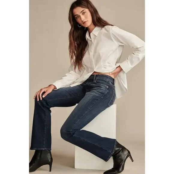 Lucky Brand Women Size 4/27 Regular Sweet Boot Mid-Rise Blue Jeans Dark Blue - Picture 6 of 9